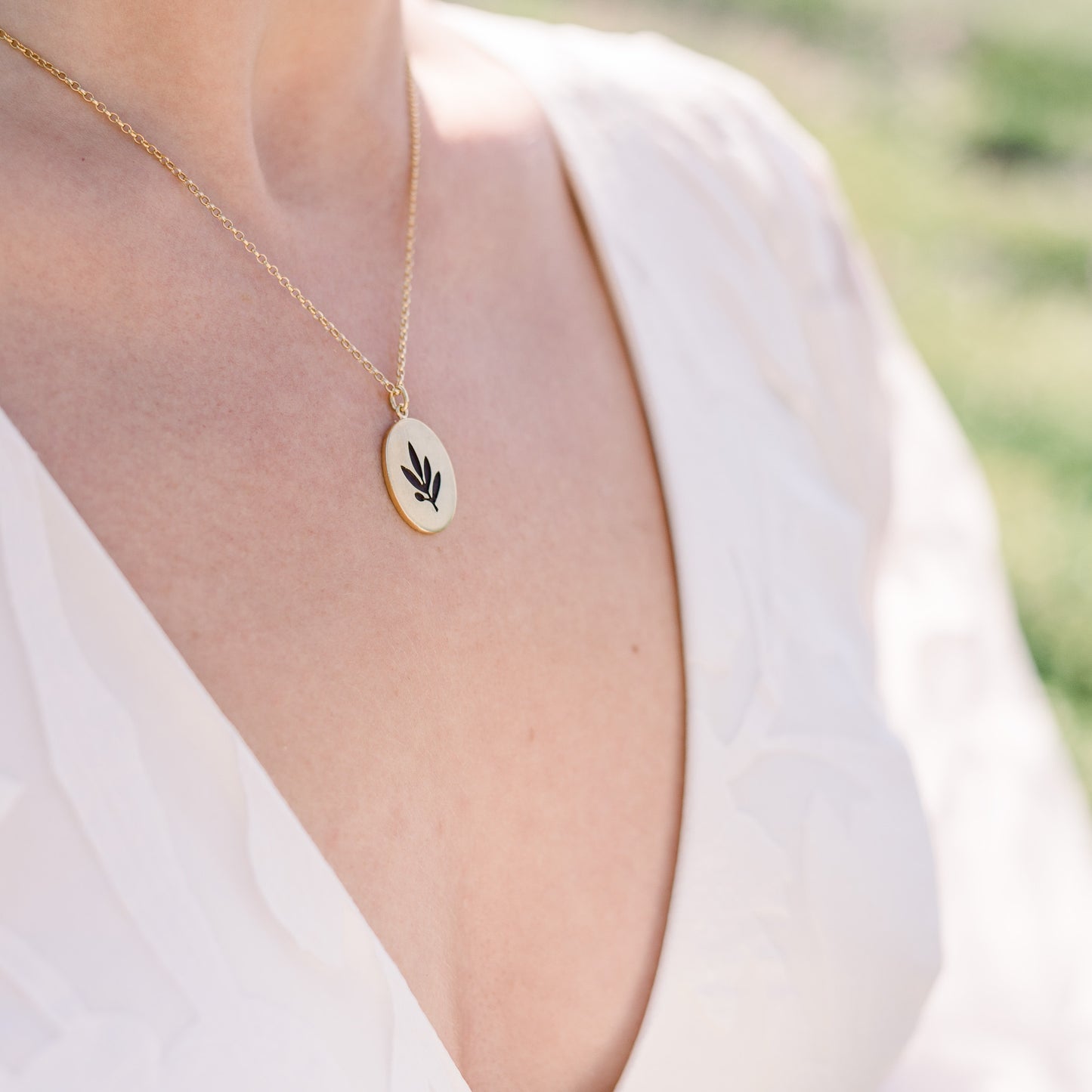 Gold Vermeil Olive Foliage Necklace