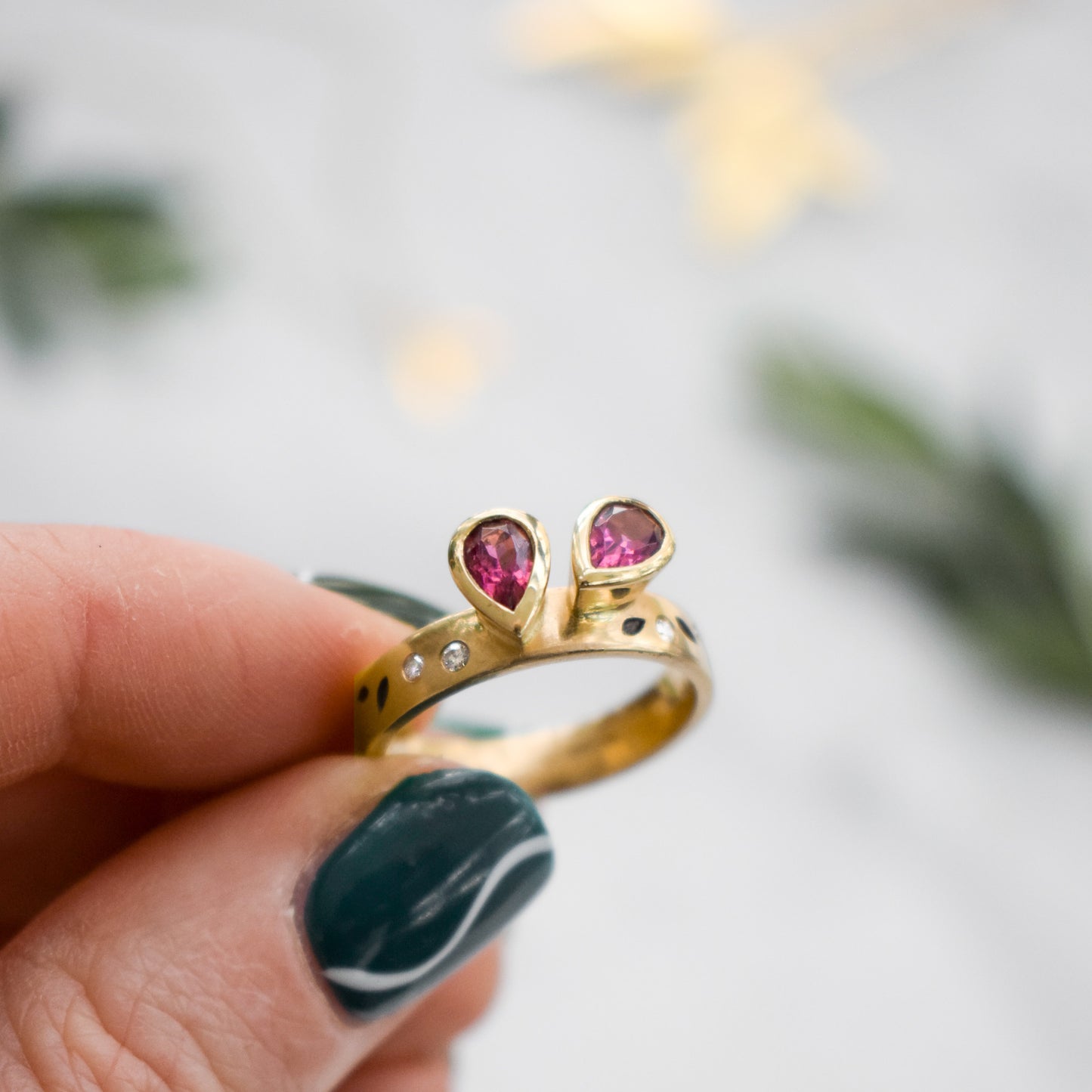 Pink Tourmaline & Diamond Heirloom Ring