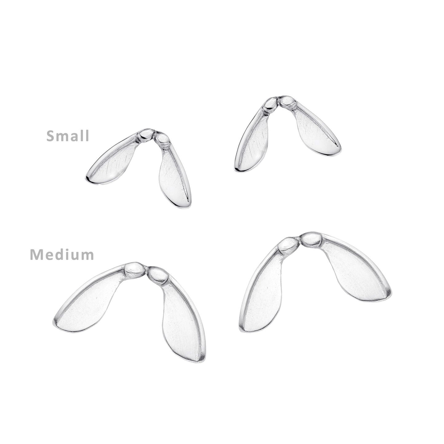 Silver Sycamore Stud Earrings