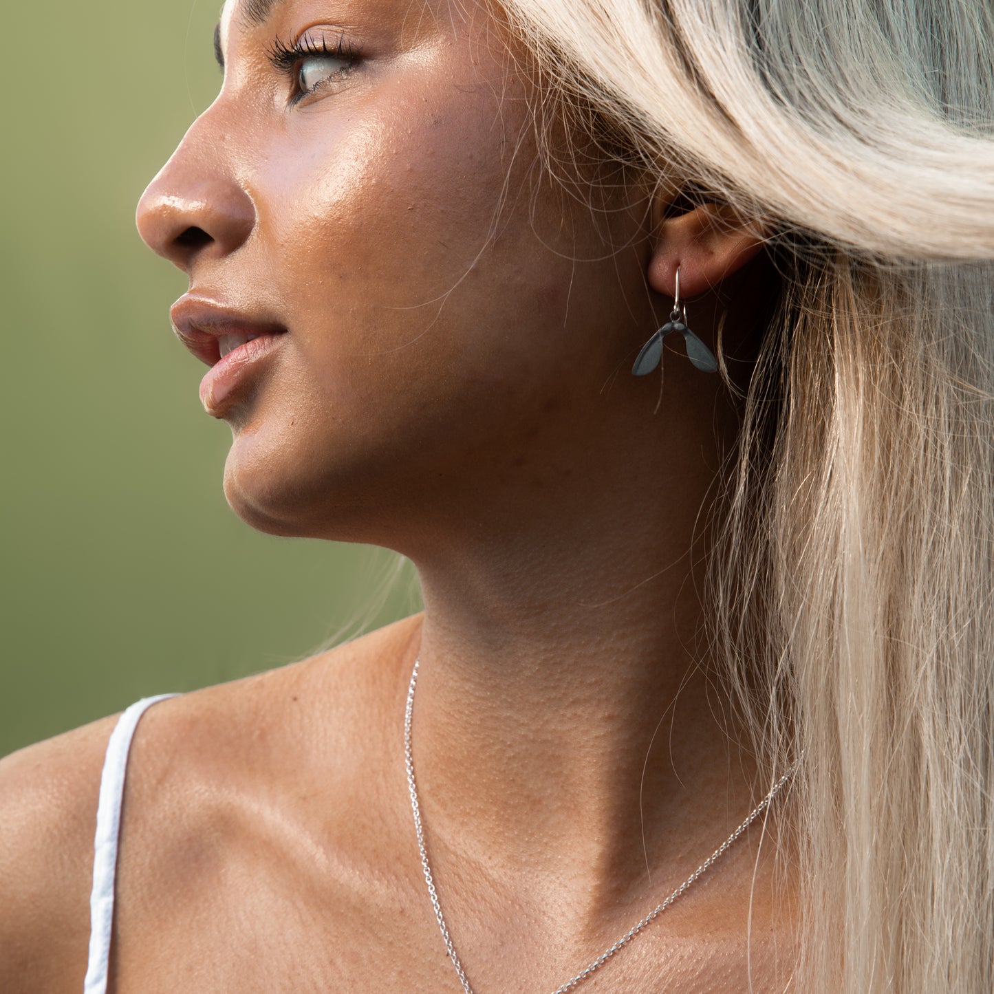 Oxidised Sycamore Drop Earrings