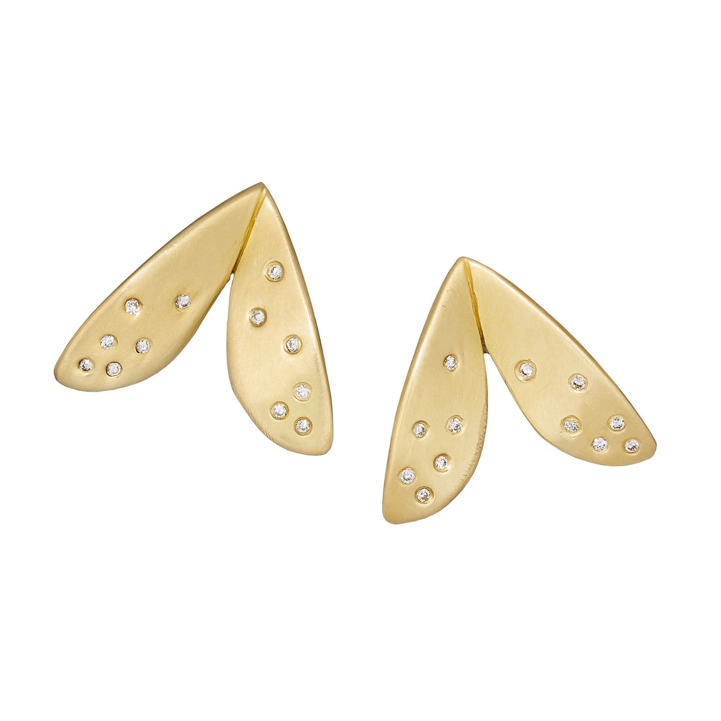 Diamond Moth Stud Earrings