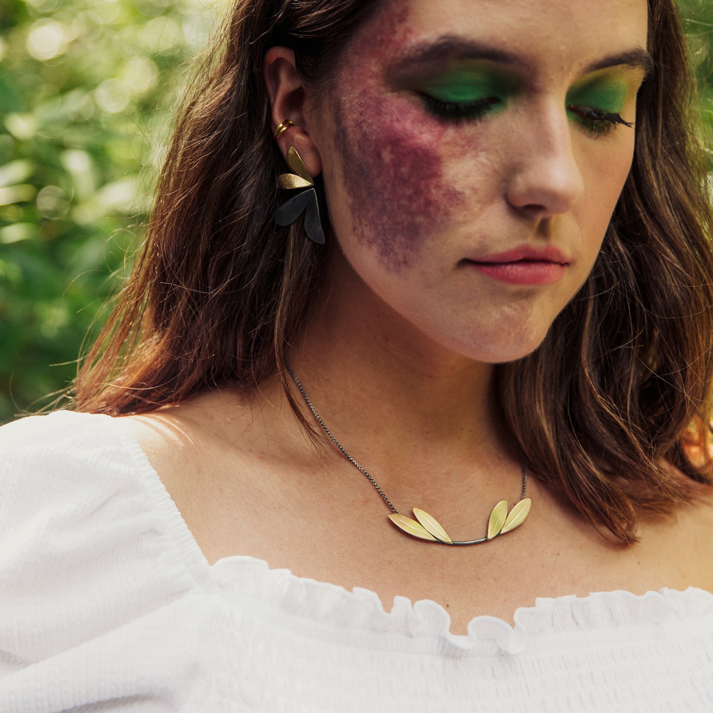 Mirrored Olive Branch Necklace