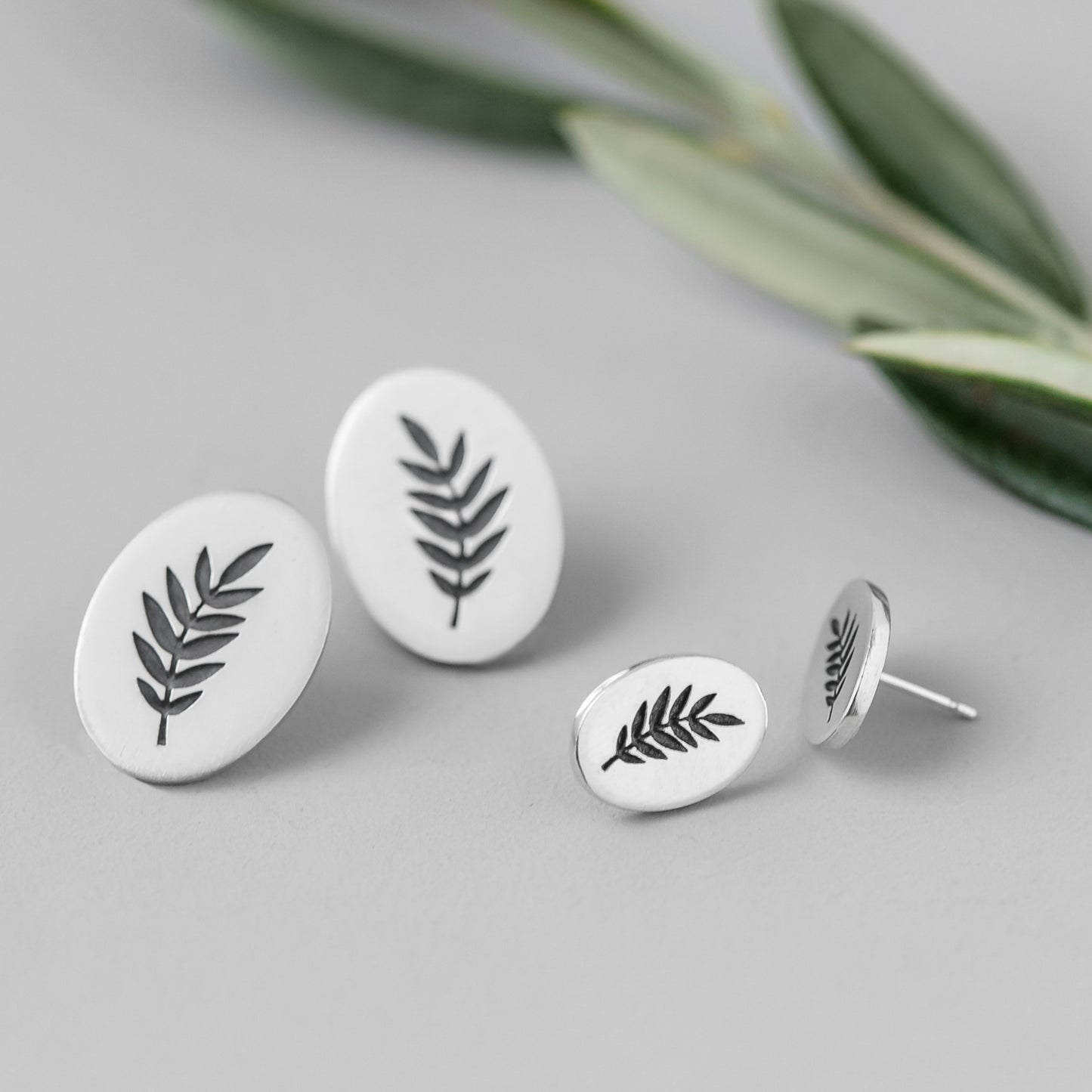 Rowan Foliage Stud Earrings