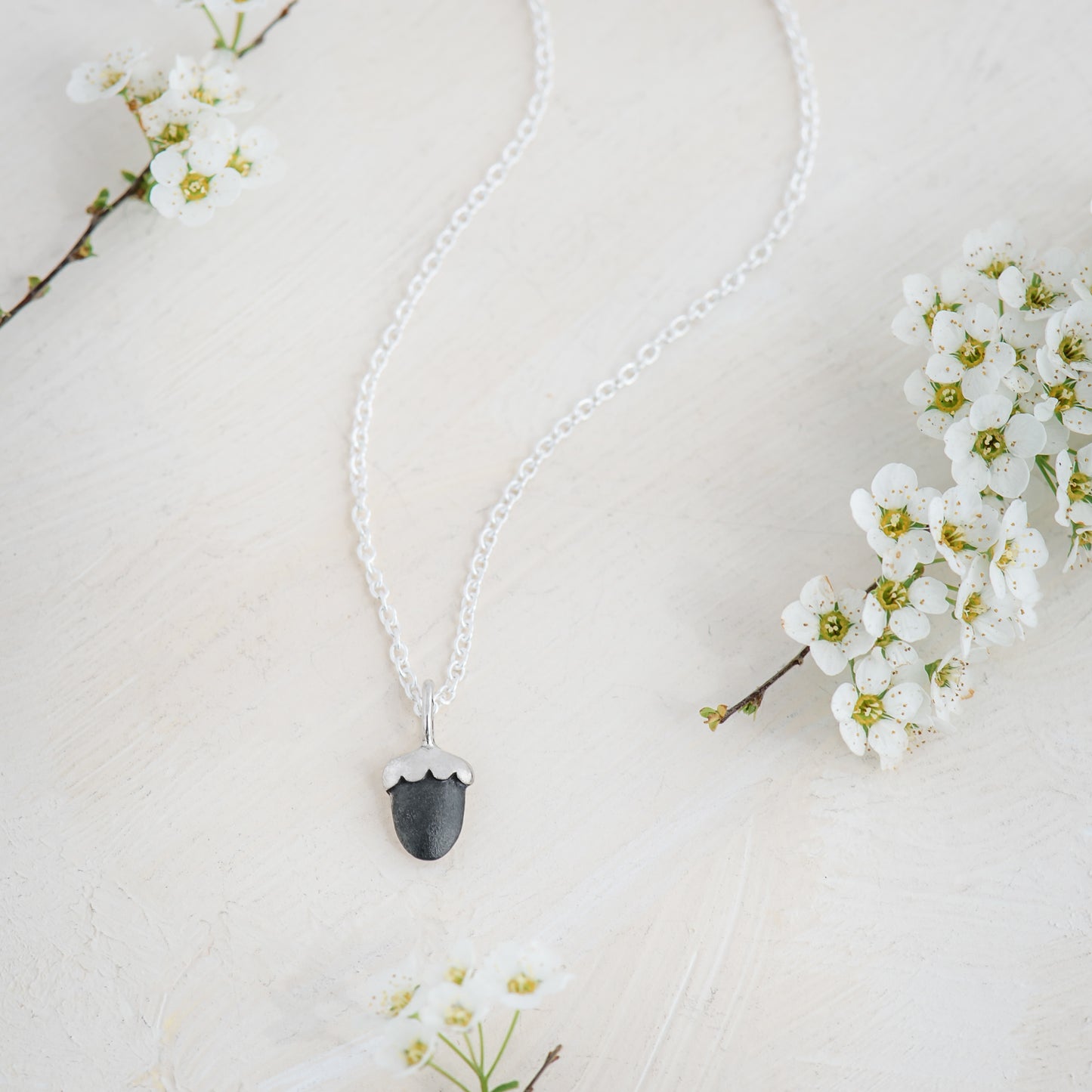 Oxidised Acorn Necklace