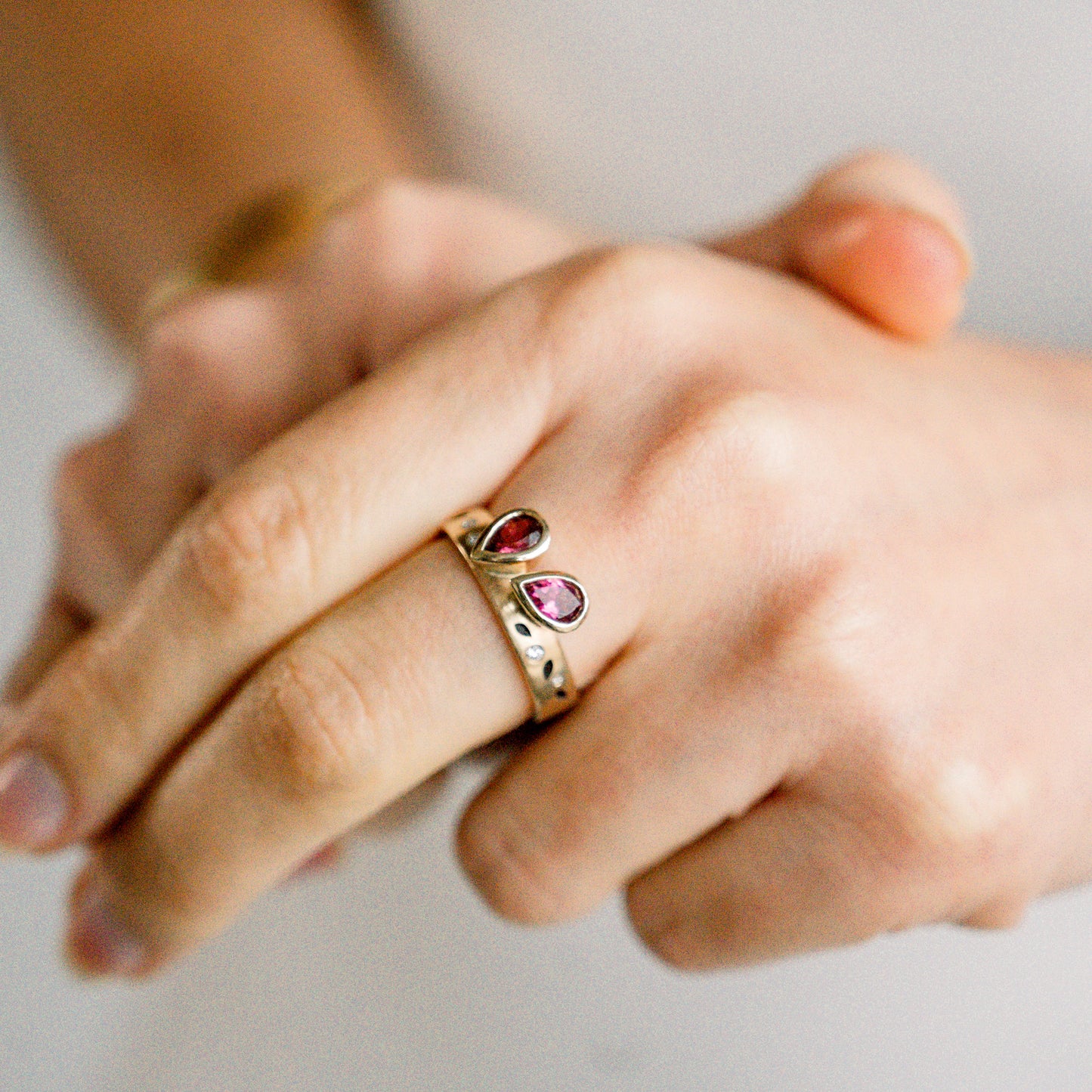 Pink Tourmaline & Diamond Heirloom Ring