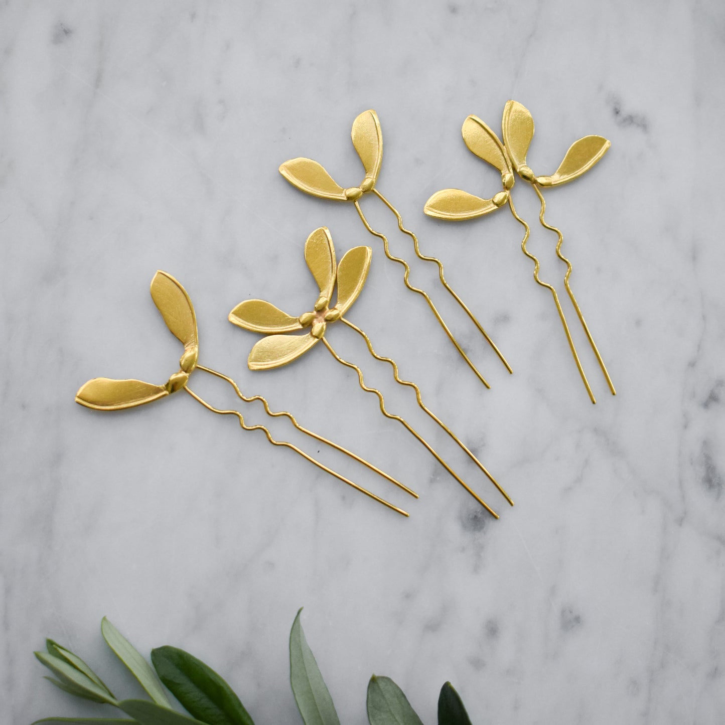 Gold Vermeil Sycamore Hairpin Set