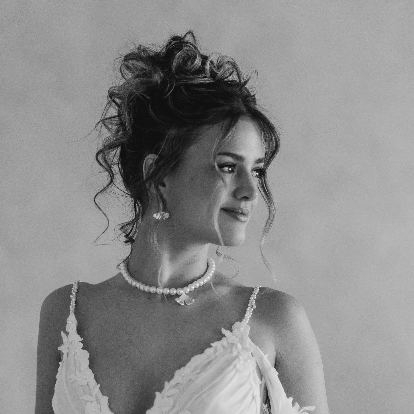 Silver Ginkgo Drop Earrings