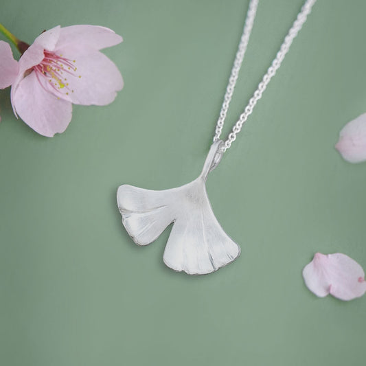 Silver Ginkgo Necklace