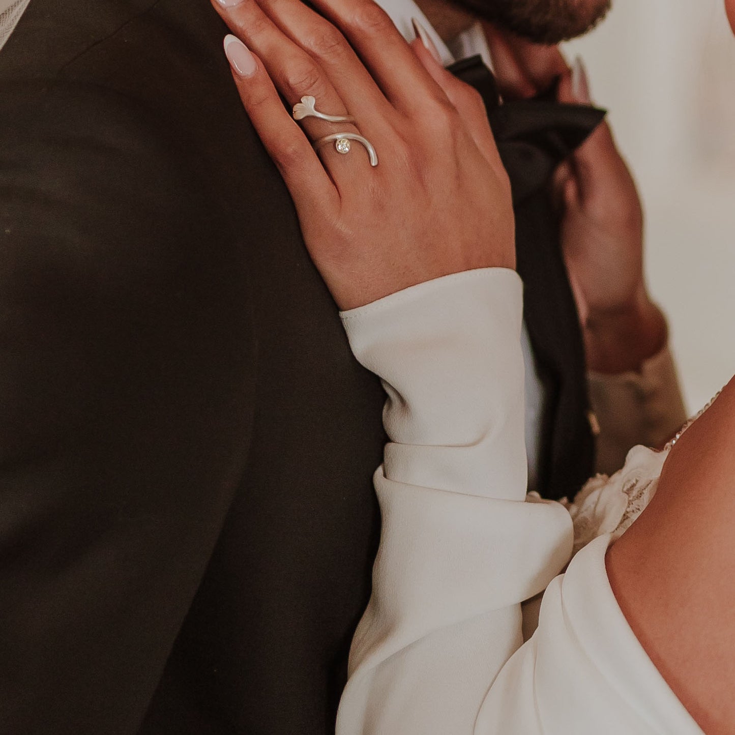 Silver Ginkgo Open Ring