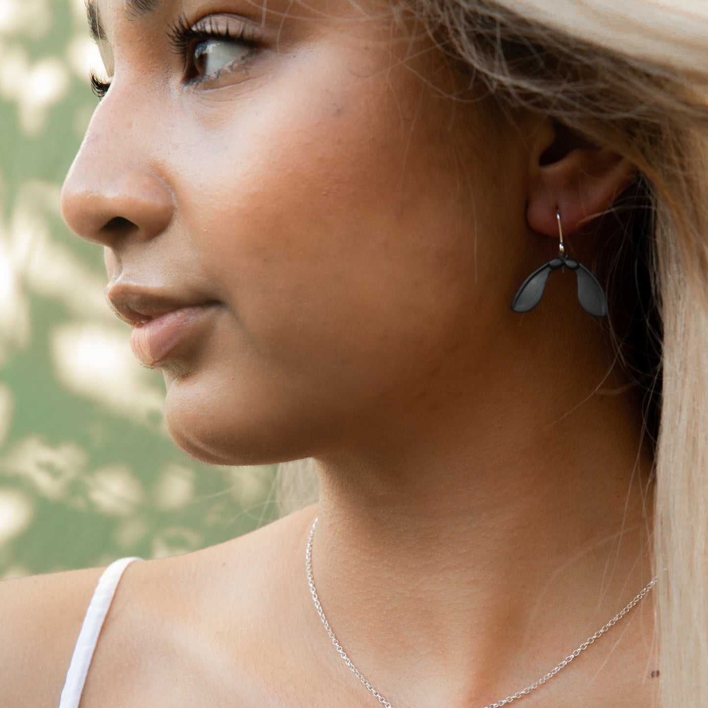 Oxidised Sycamore Drop Earrings