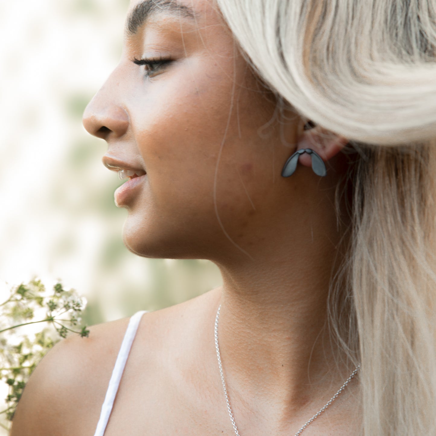 Oxidised Sycamore Stud Earrings