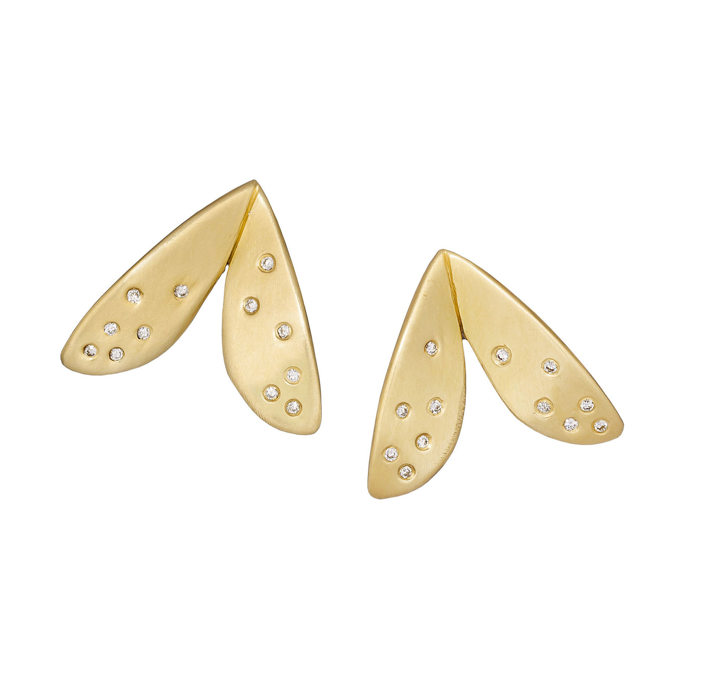 Diamond Moth Stud Earrings