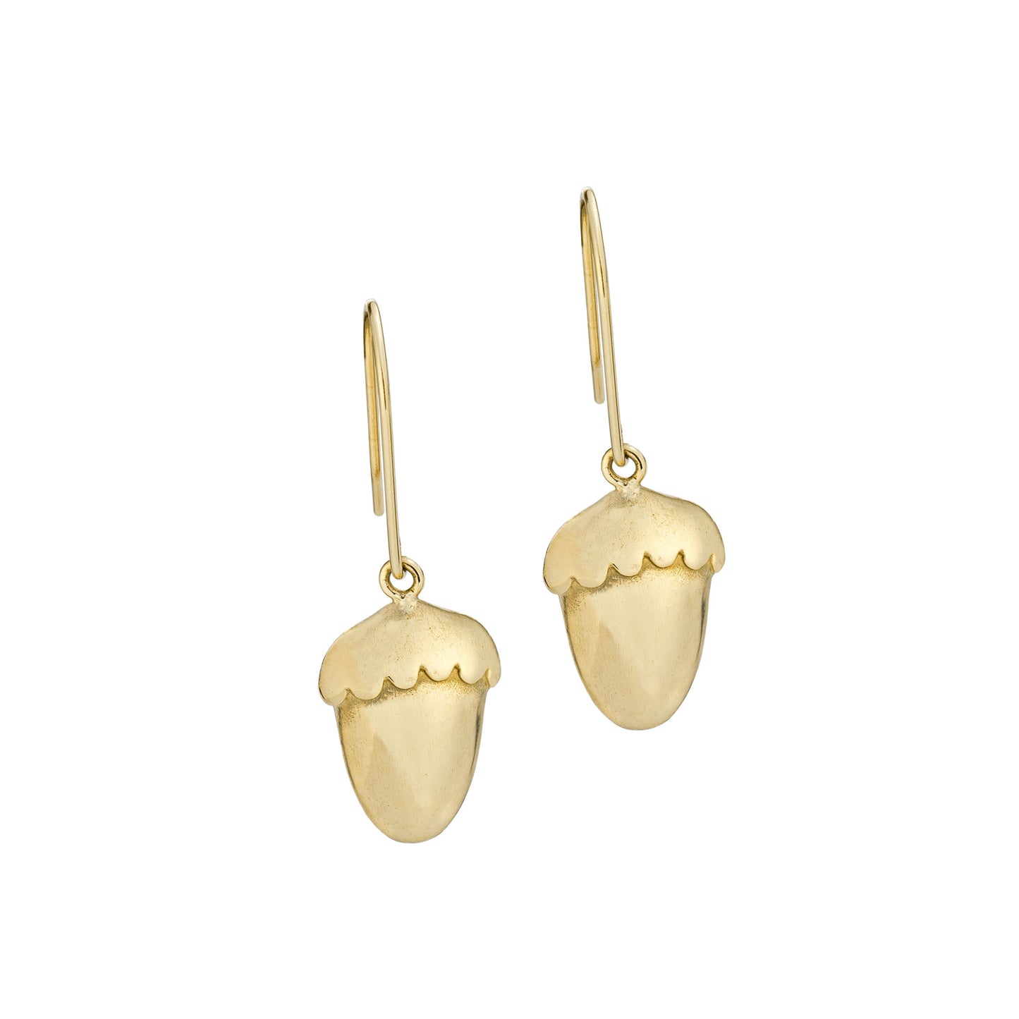 Gold Acorn Drop Earrings