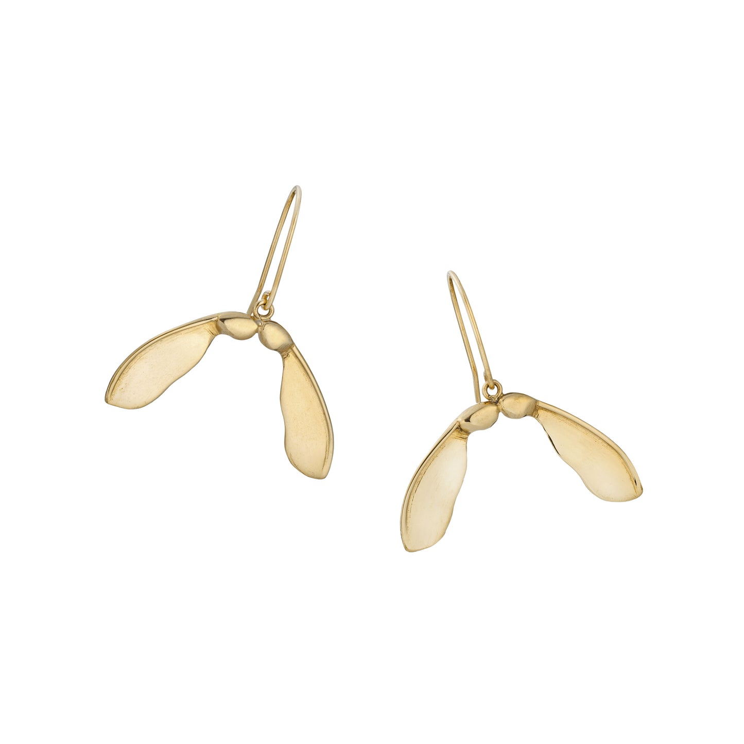 Gold Sycamore Drop Earrings
