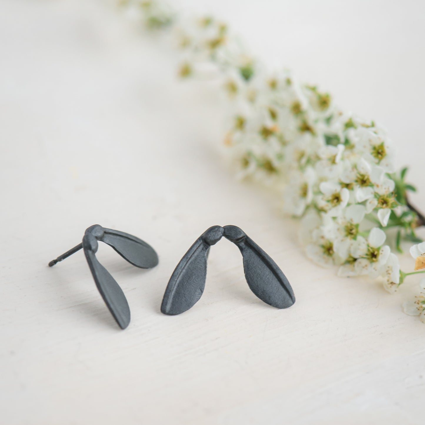 Oxidised Sycamore Stud Earrings