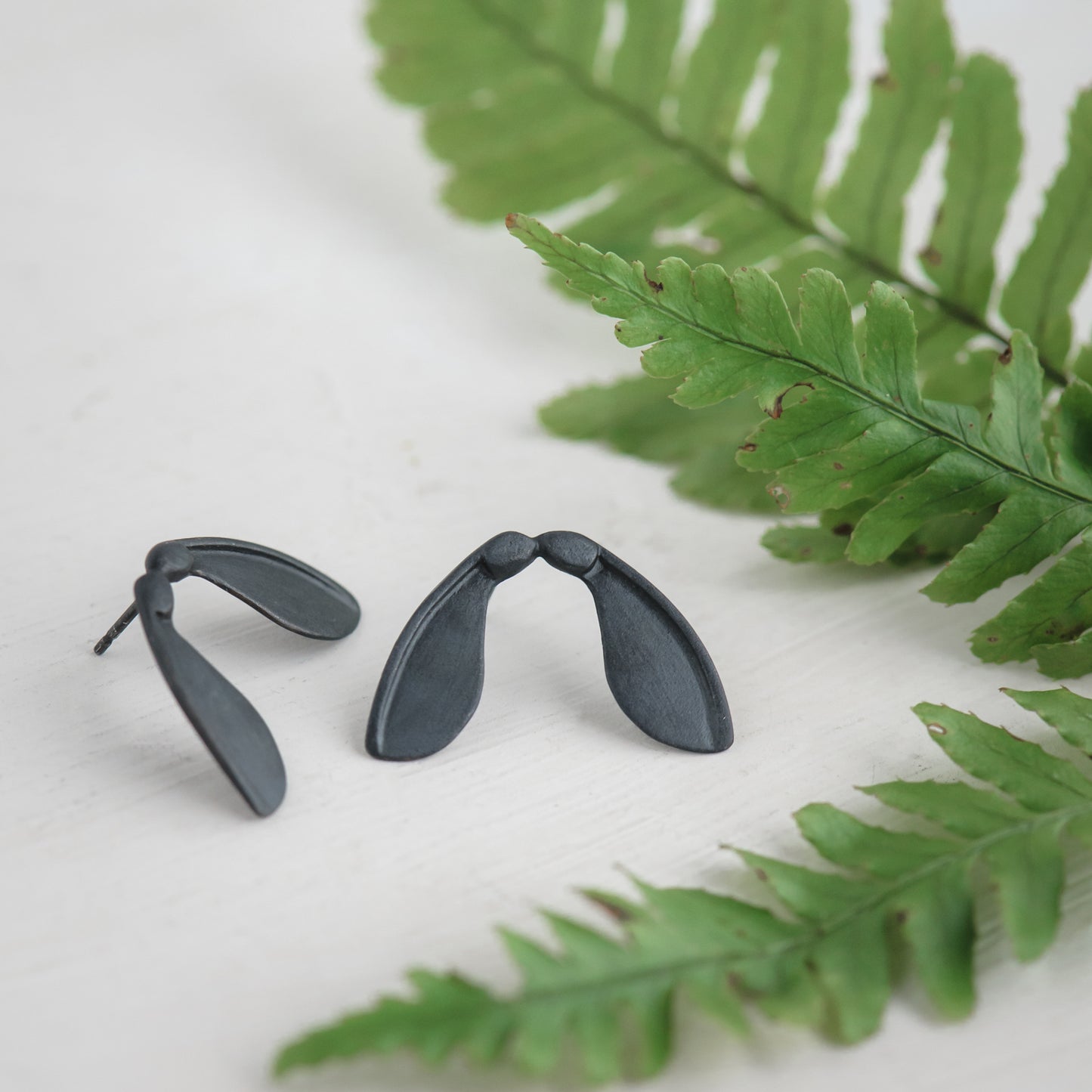 Oxidised Sycamore Stud Earrings