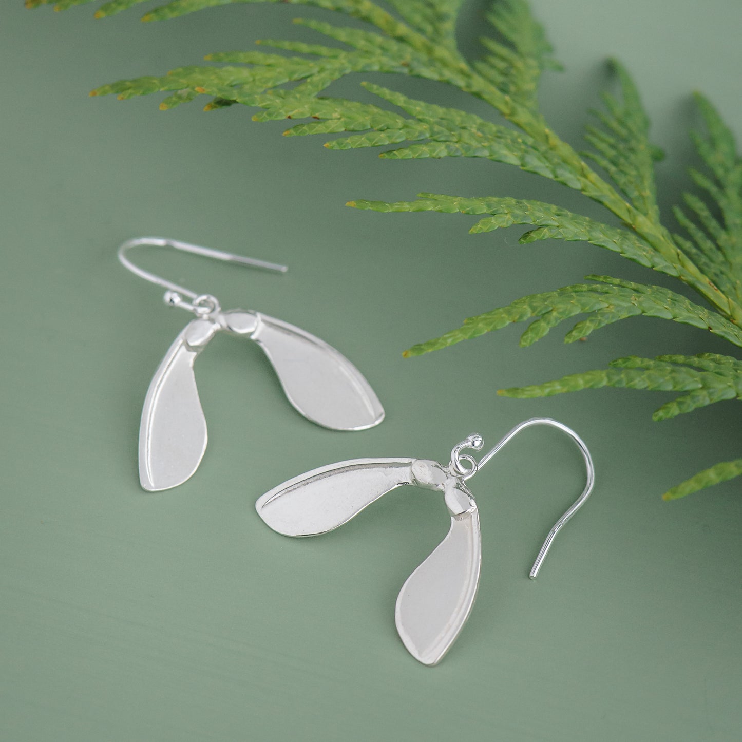 Silver Sycamore Drop Earrings