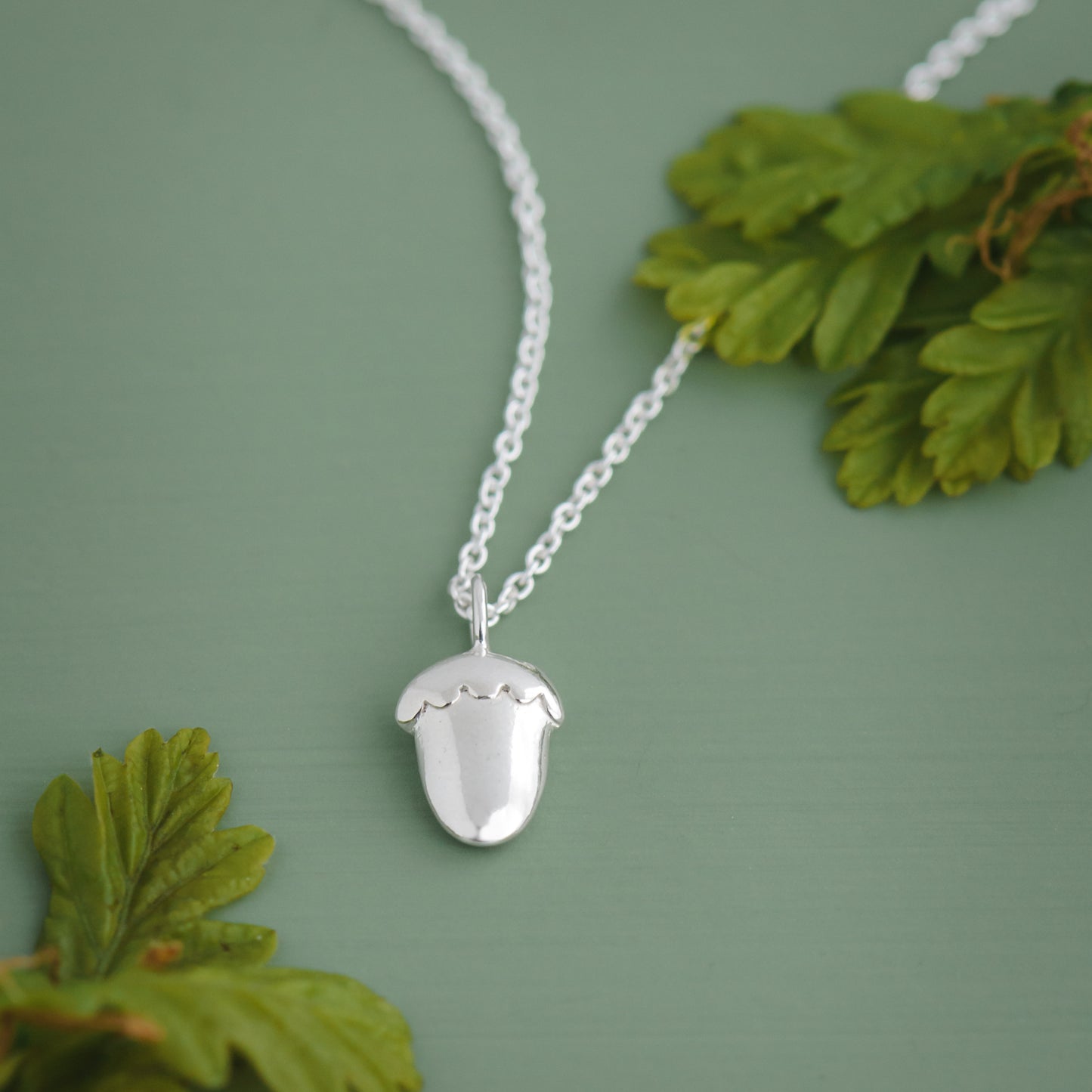 Silver Acorn Necklace