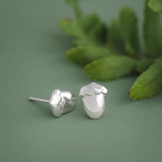 Silver Acorn Stud Earrings