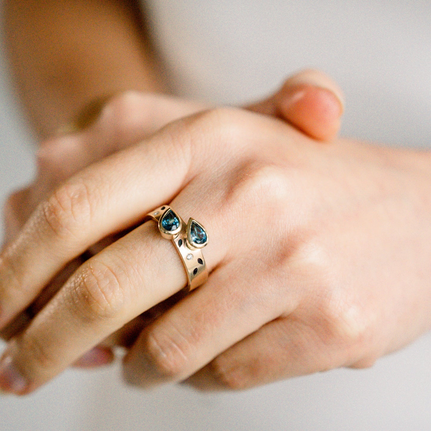 London Blue Topaz & Diamond Heirloom Ring