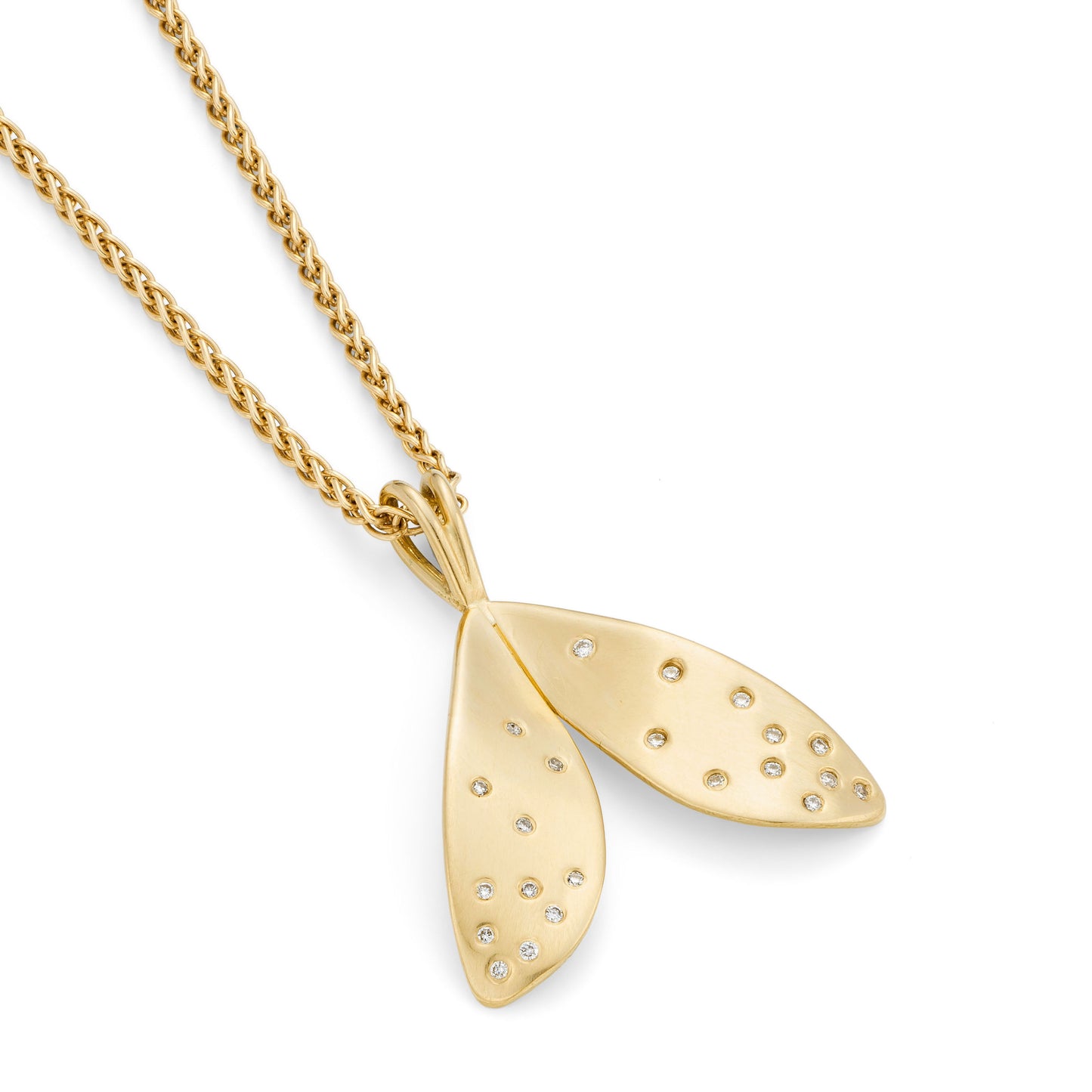 Diamond Moth Necklace