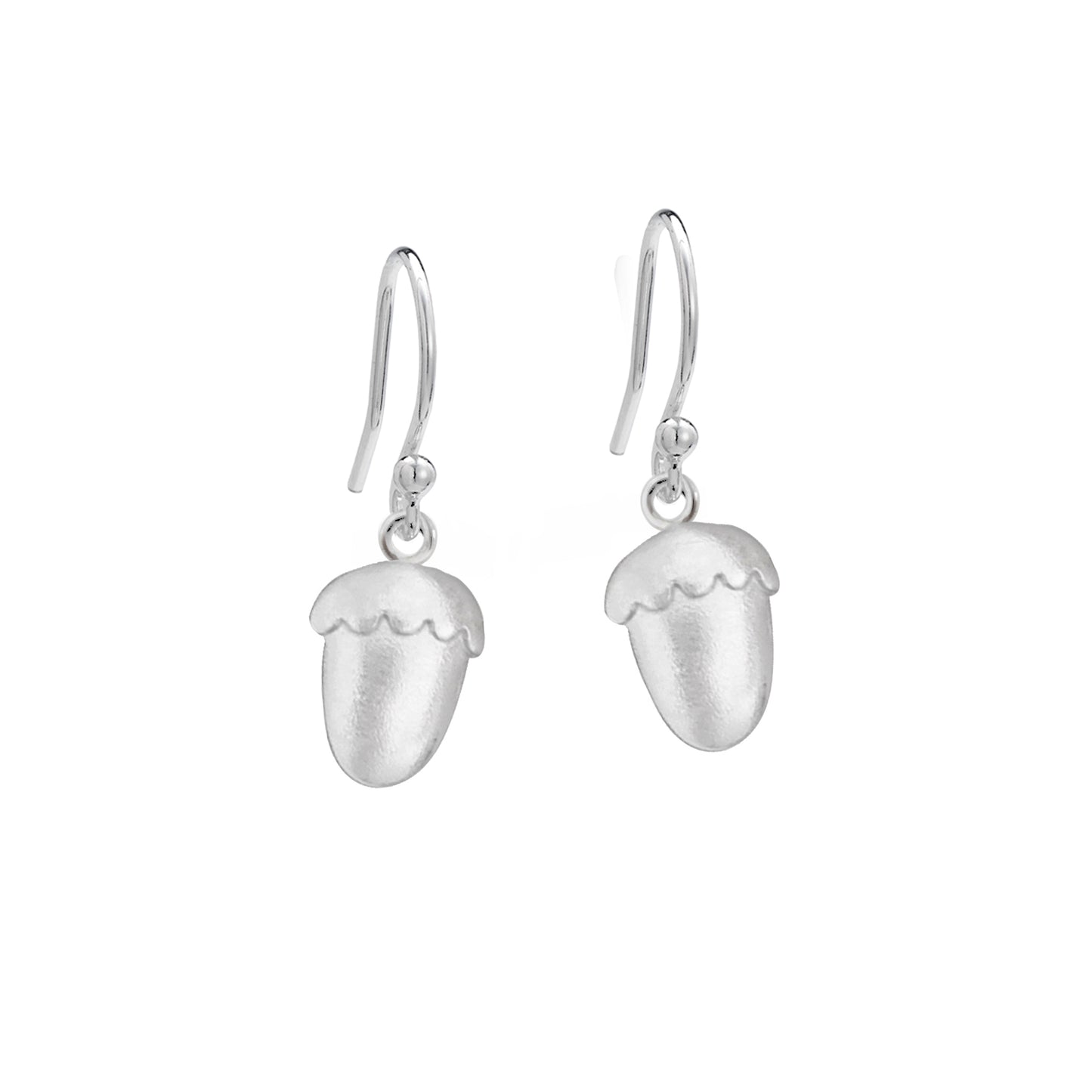 Silver Acorn Drop Earrings