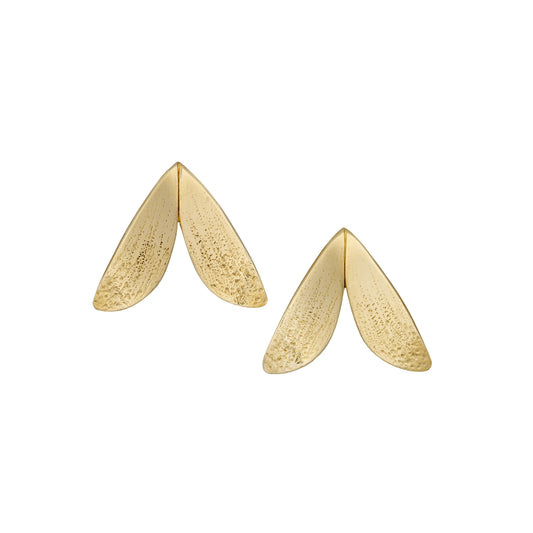 Textured Gold Moth Earrings