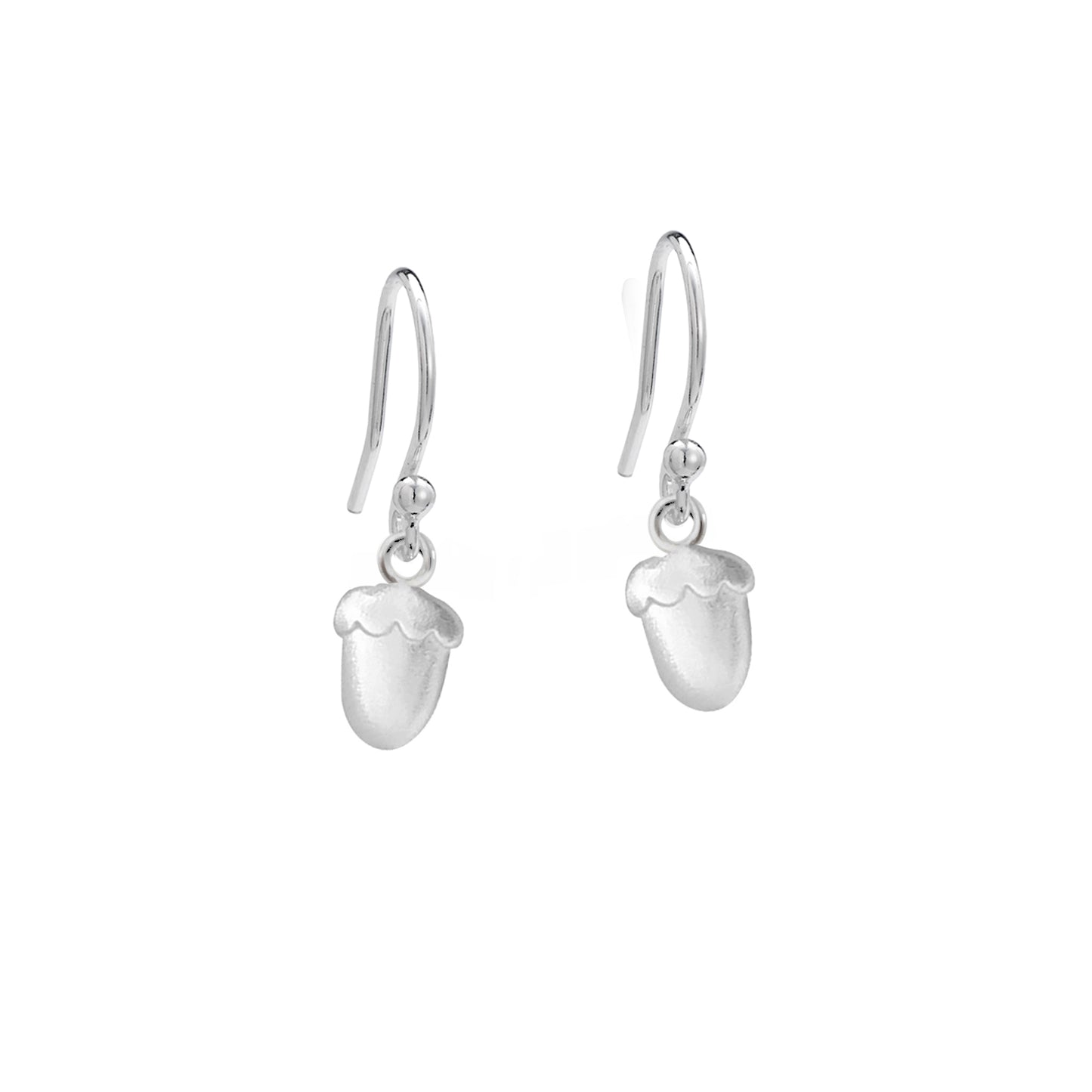 Silver Acorn Drop Earrings