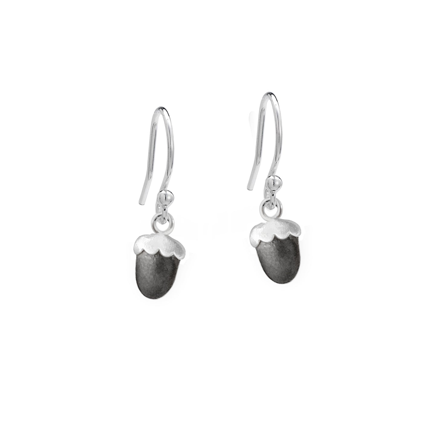 Oxidised Acorn Drop Earrings